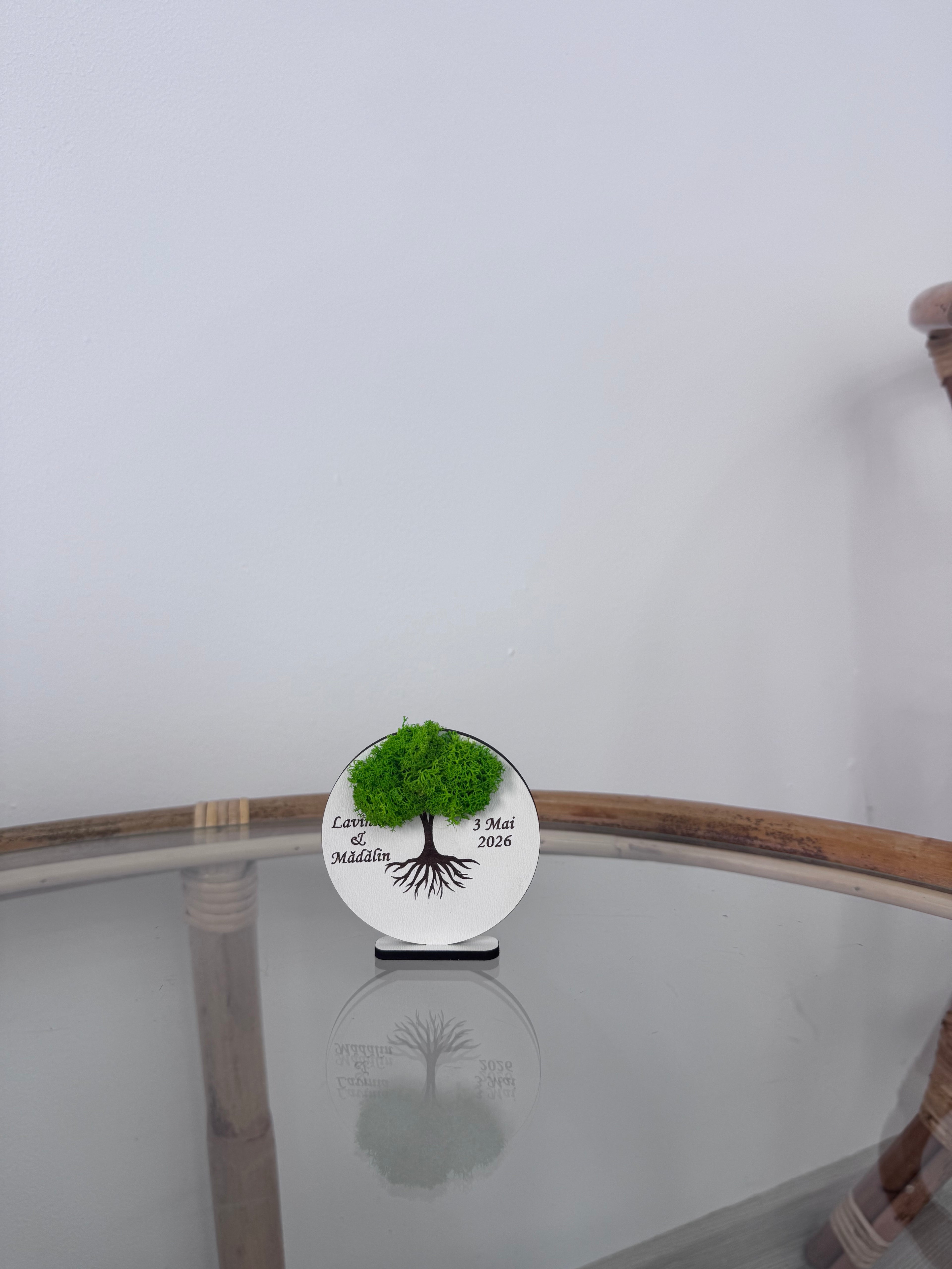 Mărturie nuntă gravată - copacul vieții și licheni naturali | RaisAnd Art Creation