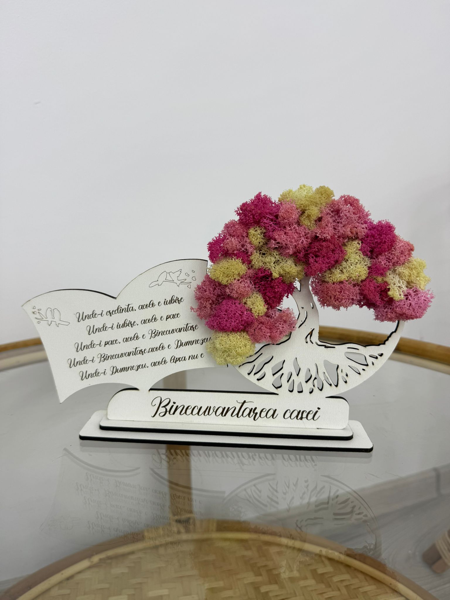 Decorațiune „Binecuvântarea casei” – Copac decorativ cu licheni stabilizați