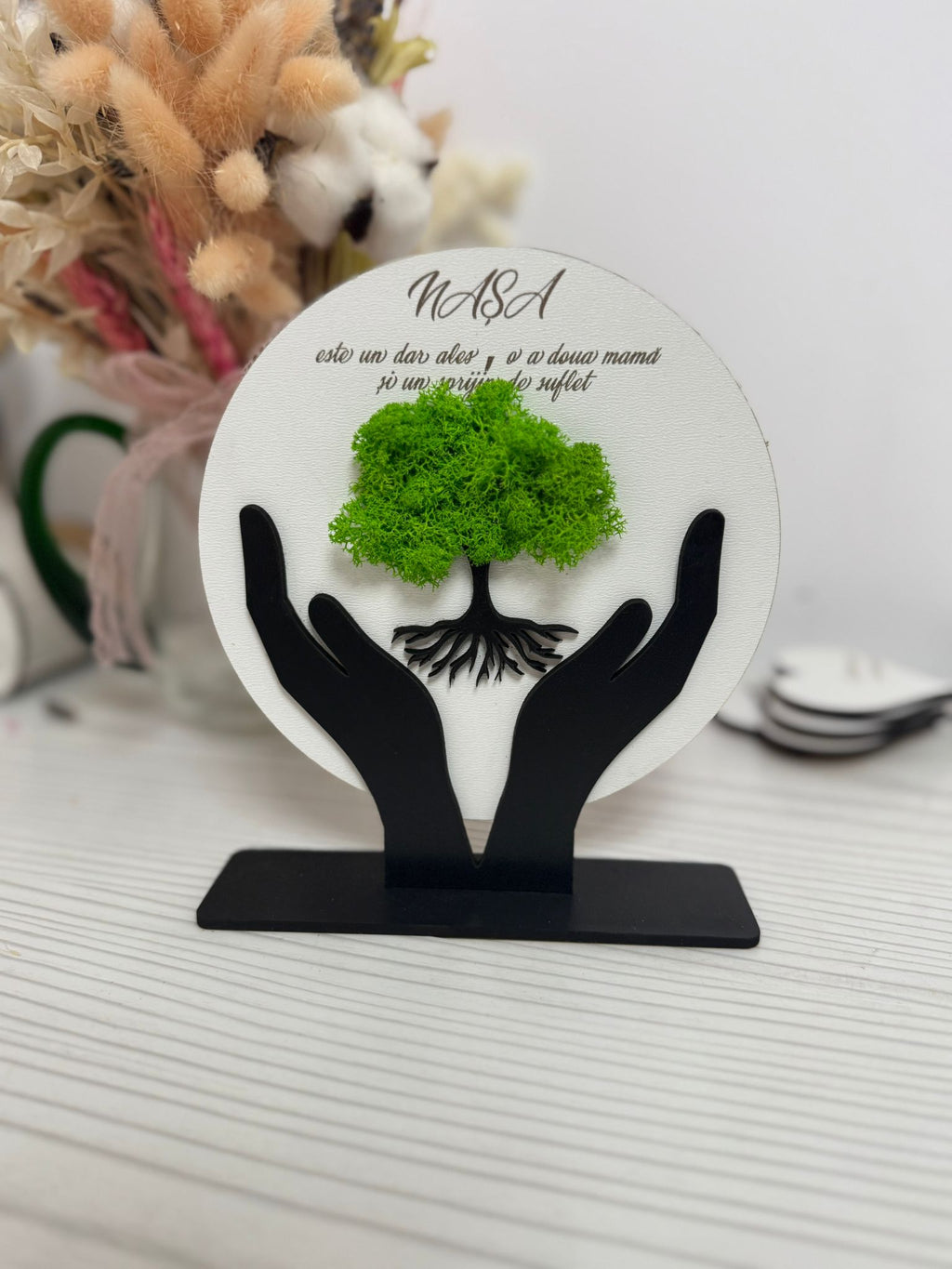 Decorațiune „Nașa” – Copacul Vieții cu licheni naturali stabilizați