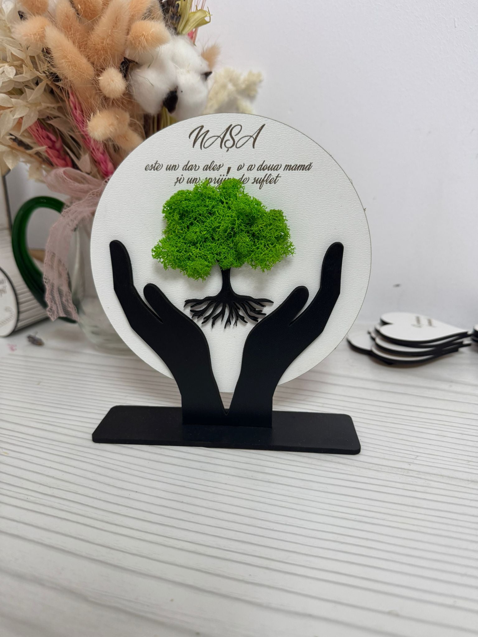 Decorațiune „Nașa” – Copacul Vieții cu licheni naturali stabilizați