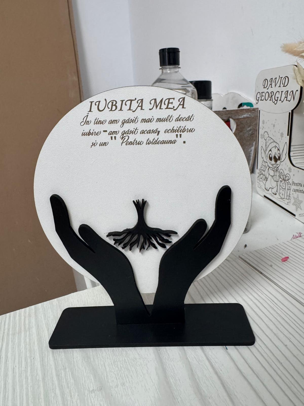 Blank Rotund „Iubita Mea" – Suport HDF pentru Decorat cu Licheni