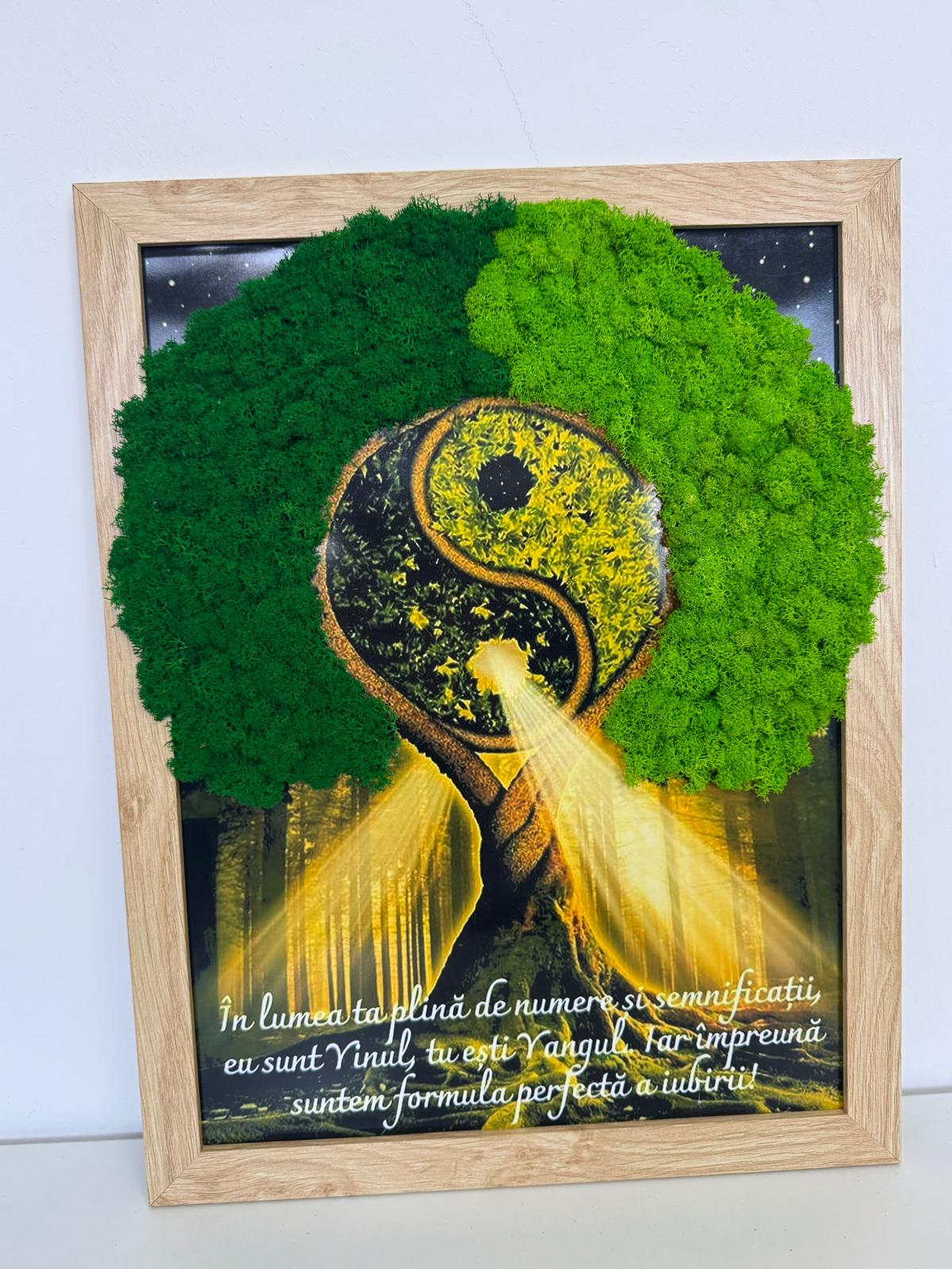 Tablou cu Licheni „Yin-Yang – Formula Perfectă a Iubirii"