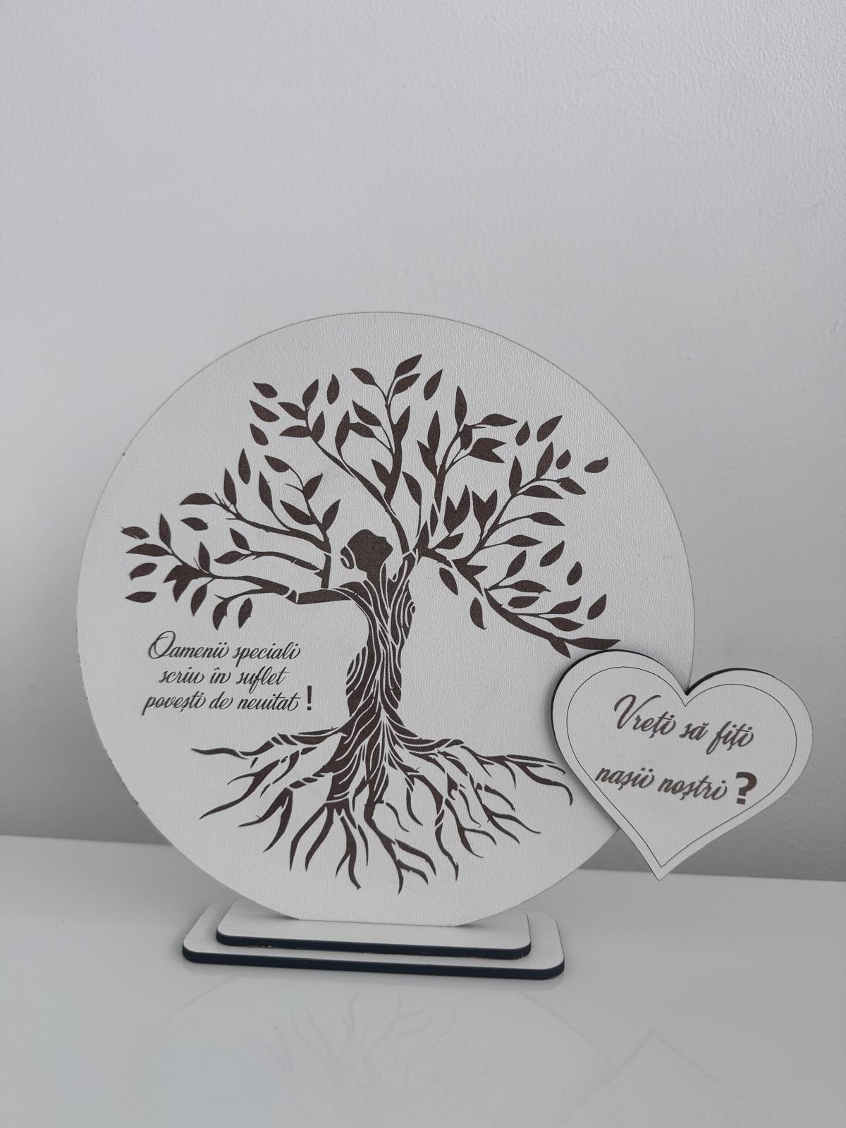 Decorațiune gravată - Cerere nași - Copacul Vieții