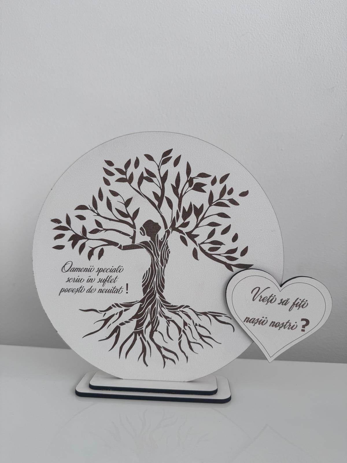 Decorațiune gravată - Cerere nași - Copacul Vieții