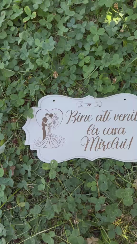 Plăcuță decorativă „Bine ați venit la casa Mirelui!”