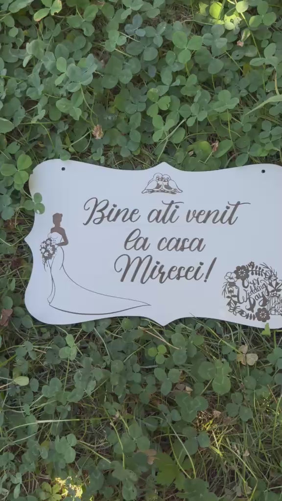 Plăcuță decorativă „Bine ați venit la casa Miresei!”
